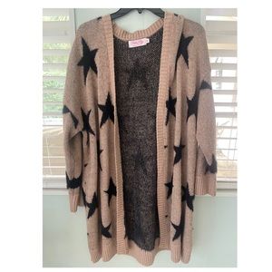 Midnight Sky Mauve Star Printed Cardigan - Pink Lily Boutique